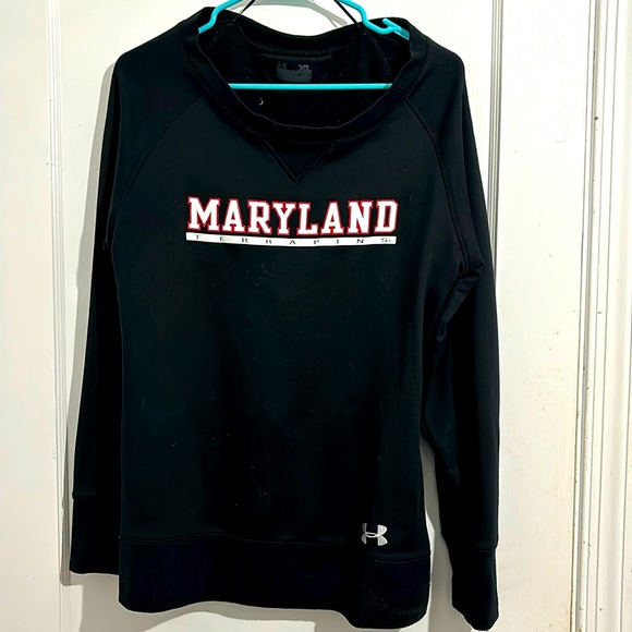 University of Maryland UnderAmour women’s boat neck sweatshirt XL - Picture 1 of 6